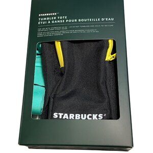 Starbucks Summer 2025 Tumbler Tote With Adjustable Strap & Outer Pocket Black